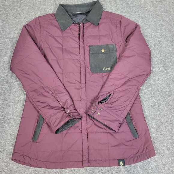 Cappel Men’s Size M Quilted Jacket Red  With Gray Collar Pocket Logo On Chest G - Picture 1 of 13